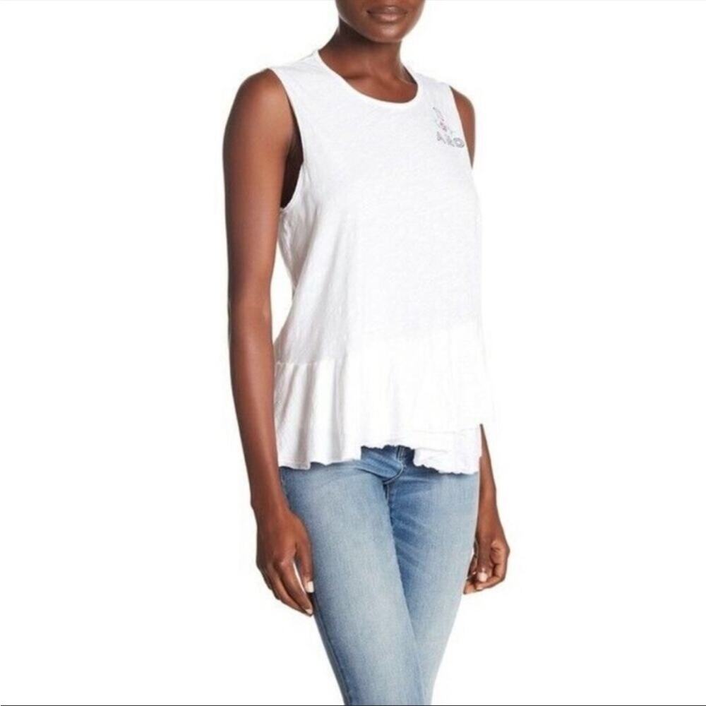 Sundry Ti Amo muscle asymmetric peplum tank top small